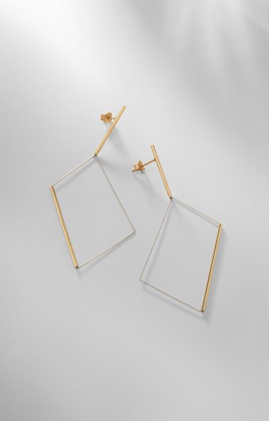 orecchini artigianali geometrici in oro