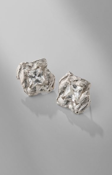 orecchini in argento e pietra handmade